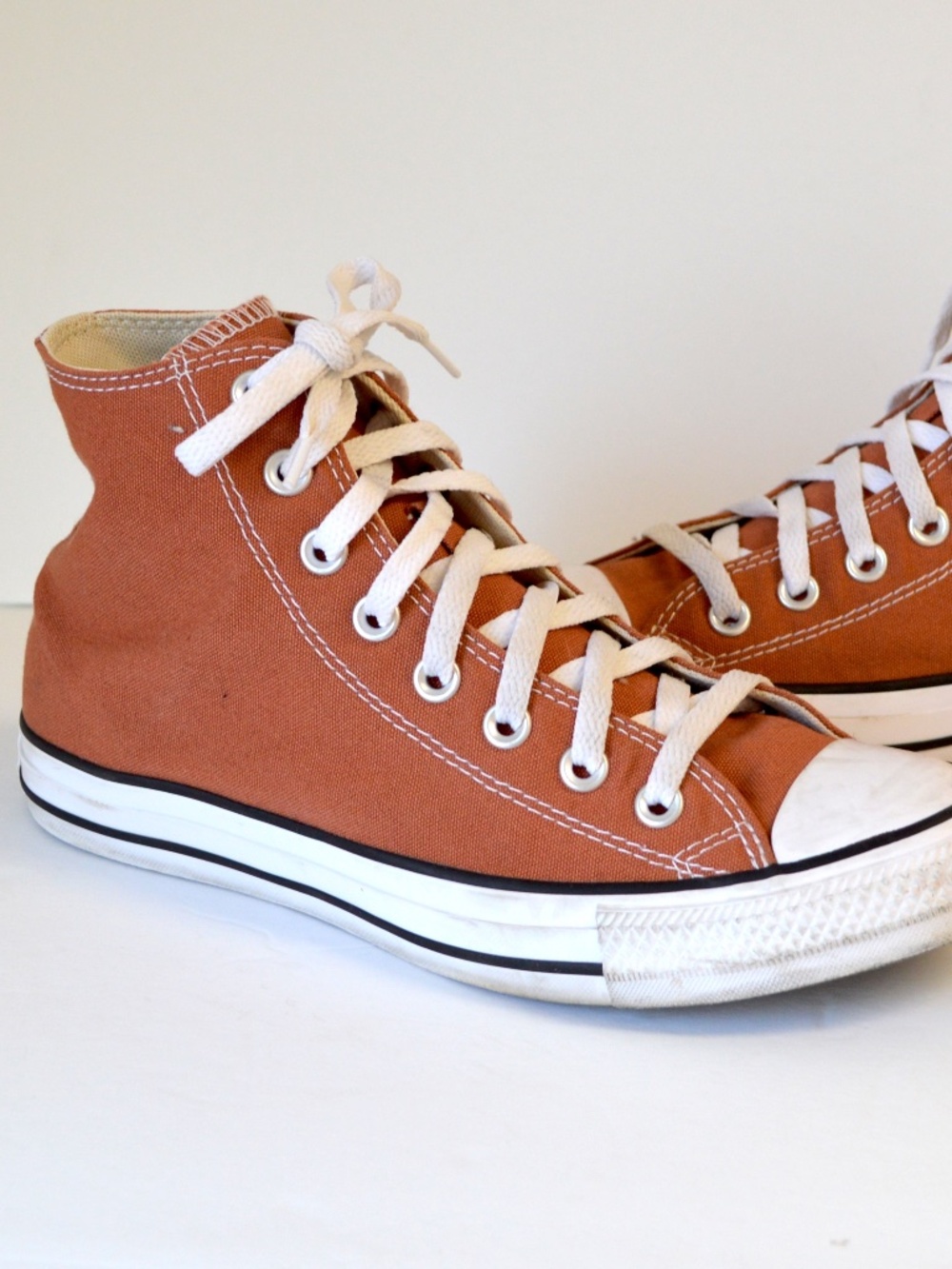 converse all Star brown sneaker shoes canvas chuck hi woman size 8.5 - Picture 3 of 10